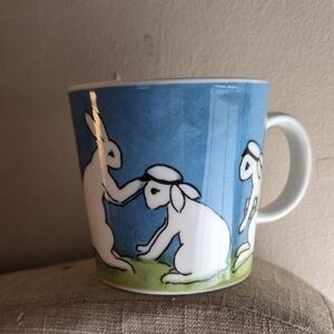 Arabia Finland  Heljä Liukk o-Sundström Bunny Graduate Blue Porcelain Mug NEW